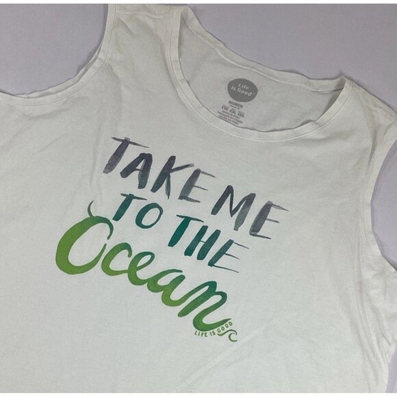 Life Is Good Tank Top Shirt Womens XXL Take Me To The Ocean Classic Fit - Picture 1 of 5